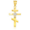 Diamond studded yellow gold Russian cross