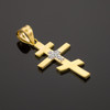 Diamond Studded Gold Russian Orthodox Cross Pendant
