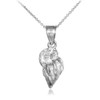 White Gold Conch Shell Charm Pendant Necklace