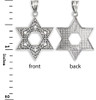 Vintage Oxidized Sterling Silver Star of David Ornament Pendant Necklace