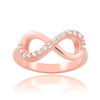 Solid Rose Gold Clear CZ Infinity Ring