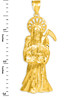 Yellow Gold Santa Muerte (Grim Reaper) Large Pendant