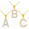 Gold Letter "A" Initial Diamond Monogram Pendant Necklace