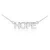 14k Solid White Gold "HOPE" Script Necklace