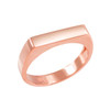 Rose Gold Stackable Unisex Signet Ring