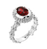 Sterling Silver Genuine Garnet January Birthstone Ladies Ring