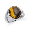 Tiger Eye Sterling Silver Men's Ring