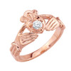 Rose Gold Diamond Claddagh Ring