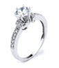 10k White Gold CZ Solitaire Engagement Ring
