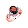 Rose Gold Ladies Garnet Ring