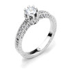 14k White Gold Round C.Z. Solitaire Engagement Ring