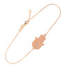 14K Solid Rose Gold Hamsa Diamond Bracelet