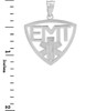 Polished Sterling Silver EMT Emergency Medical Technician Pendant Necklace