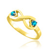 Gold Birthstone CZ Infinity Ring