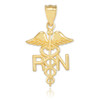 Gold Registered Nurse RN Medical Pendant Necklace