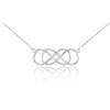 14K White Gold Double Knot Infinity Necklace