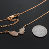 14K Rose Gold Diamond Studded Angel Wings Necklace (0.50ctw)