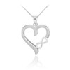 White Gold Infinity Heart Diamond Pendant Necklace