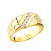 Gold Channel Set Men's Diamond Ring