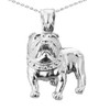 Solid White Gold Bulldog Pendant Necklace