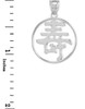 Polished Sterling Silver Chinese Long Life Symbol Open Medallion Pendant Necklace