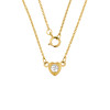 14K Gold Diamond Dainty Heart Necklace