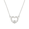 14K White Gold Diamond Claddagh Pendant Necklace