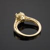 Gold Halo Pave Diamond Emerald Engagement Ring