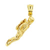 Gold Scuba Diver Sports Charm Pendant