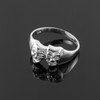 White Gold Drama Mask Ring