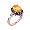 Rose Gold Citrine and Diamond Proposal Ring