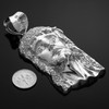 Iced-out Sterling Silver Jesus Face Men's Large CZ Pendant