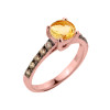 Rose Gold Citrine and Diamond Solitaire Proposal Ring