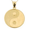 Yellow Gold Yin and Yang Taoist Symbol Charm Pendant