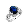 White Gold (LCS) Sapphire and Diamond Infinity Engagement Ring