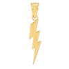 Gold Thunderbolt Charm Pendant. Polished finish.