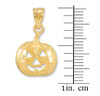 Gold Pumpkin Head Charm Pendant Necklace