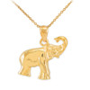 Gold Elephant Charm Pendant Necklace