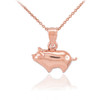 Rose Gold Pig Charm Pendant Necklace