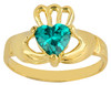 Gold Claddagh Baby Ring with Emerald