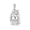 3D Sterling Silver Laughing Buddha Pendant Necklace