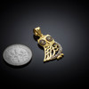 Gold Owl Pendant Necklace with Diamonds