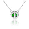 14k White Gold Diamond Emerald Necklace
