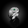 Sterling Silver Celtic Men's CZ Ring with Emerald