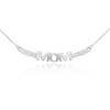 14k White Gold MOM Necklace with Diamonds