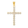 Gold Diamond Eternity Circle Cross Pendant