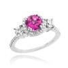 White Gold Alexandrite Diamond Engagement Ring