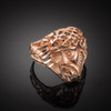 Rose Gold Jesus Face Diamond Cut Ring