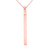 Solid Rose Gold Vertical Bar Pendant Necklace