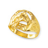 Gold Horse Head with Horseshoe Ring